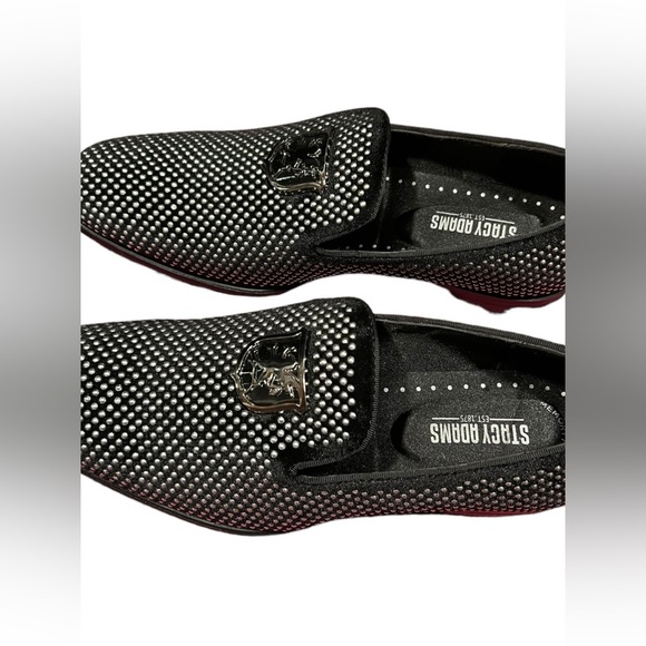 Stacy Adams Men's Shoes Swagger Studded Slip On Black and Silver size 7.5 - Picture 6 of 9